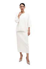 Жіночий в'язаний костюм білого кольору - #4038938