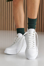 Женские ботинки кожаные зимние белые - #8019959