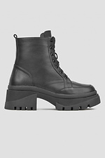 Winter black boots genuine leather on the platform - #4205992