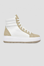 Półsezonowe białe buty sportowe wykonane ze skóry naturalnej - #4205995