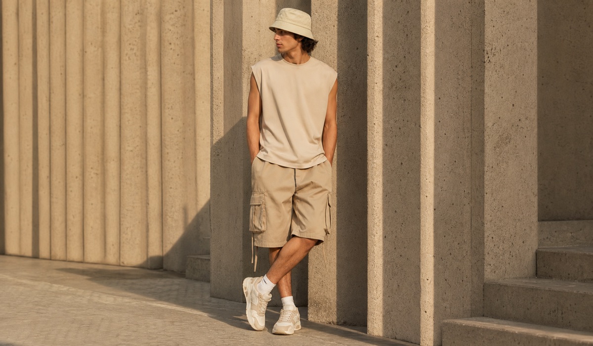 Streetwear-Look mit Cargoshorts für den Sommer