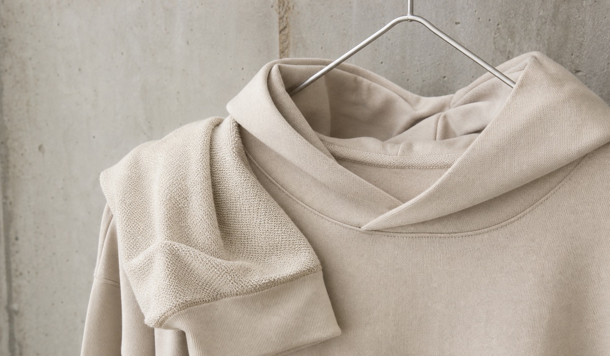 Leichte Fleece-Textur für einen Sommerhoodie
