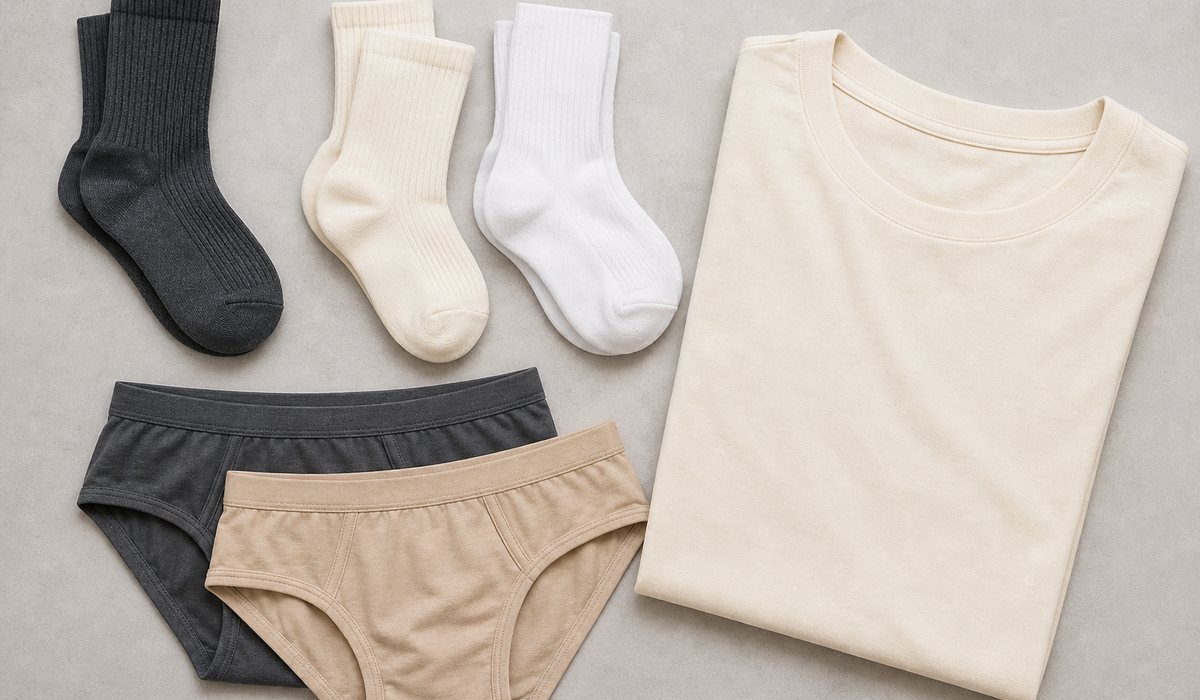 Sommer-Basics-Set: Socken, Unterwäsche und ein Streetwear-T-Shirt