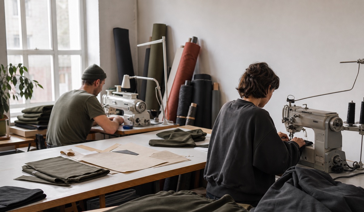 Local production of streetwear at the sewing workshop