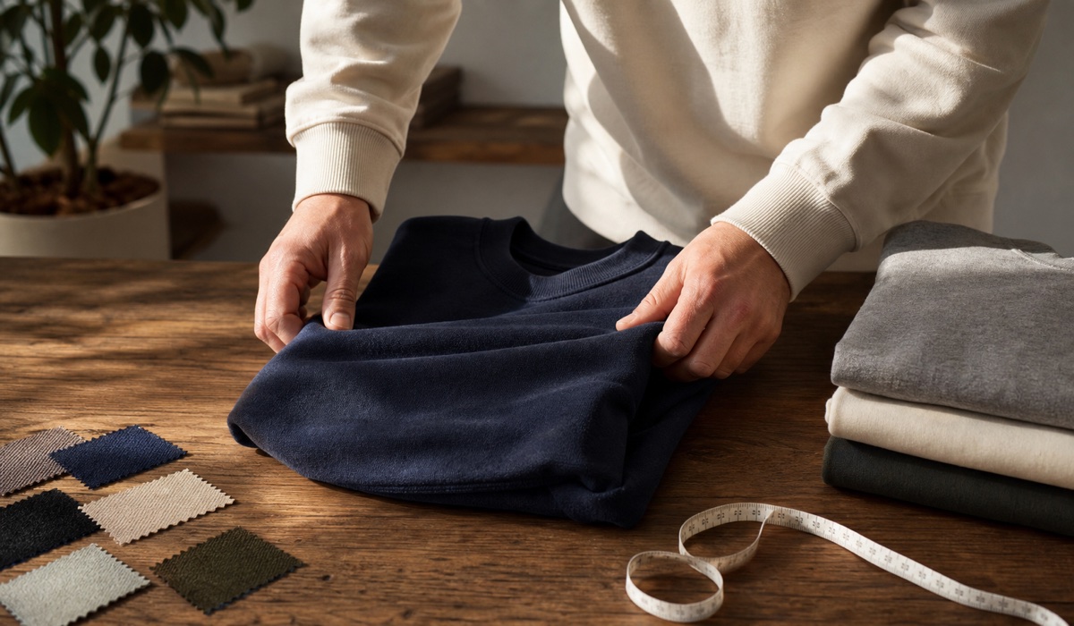 Checking streetwear-sweatshirt after wear and wear