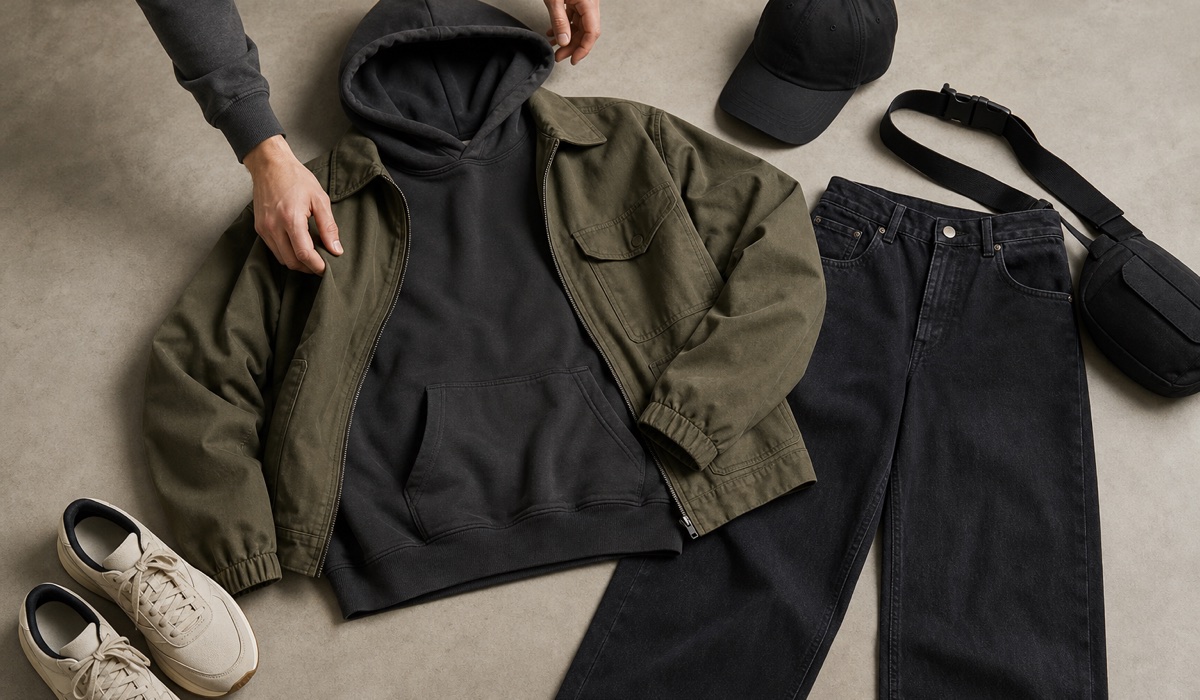Streetwear-Teile für ein Outfit