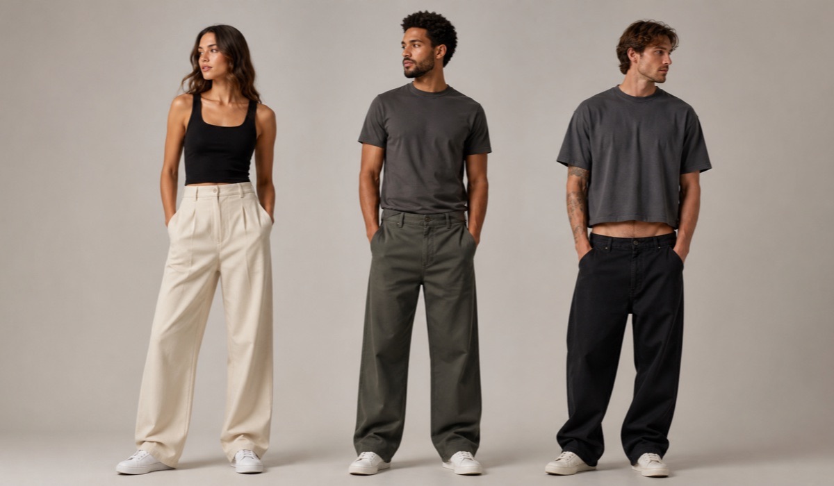 Trzy wysokości stanu spodni high mid low w stylizacjach streetwear