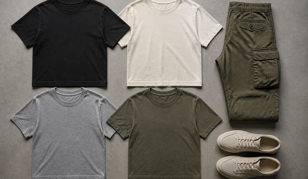 Капсула streetwear-футболок у чорному, білому, сірому та оливковому кольорах